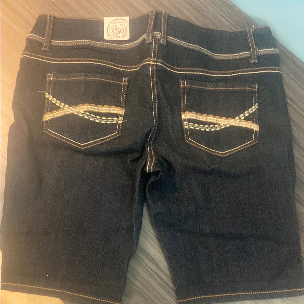 SO Brand Denim Shorts with Embroidered Pockets Juniors 13